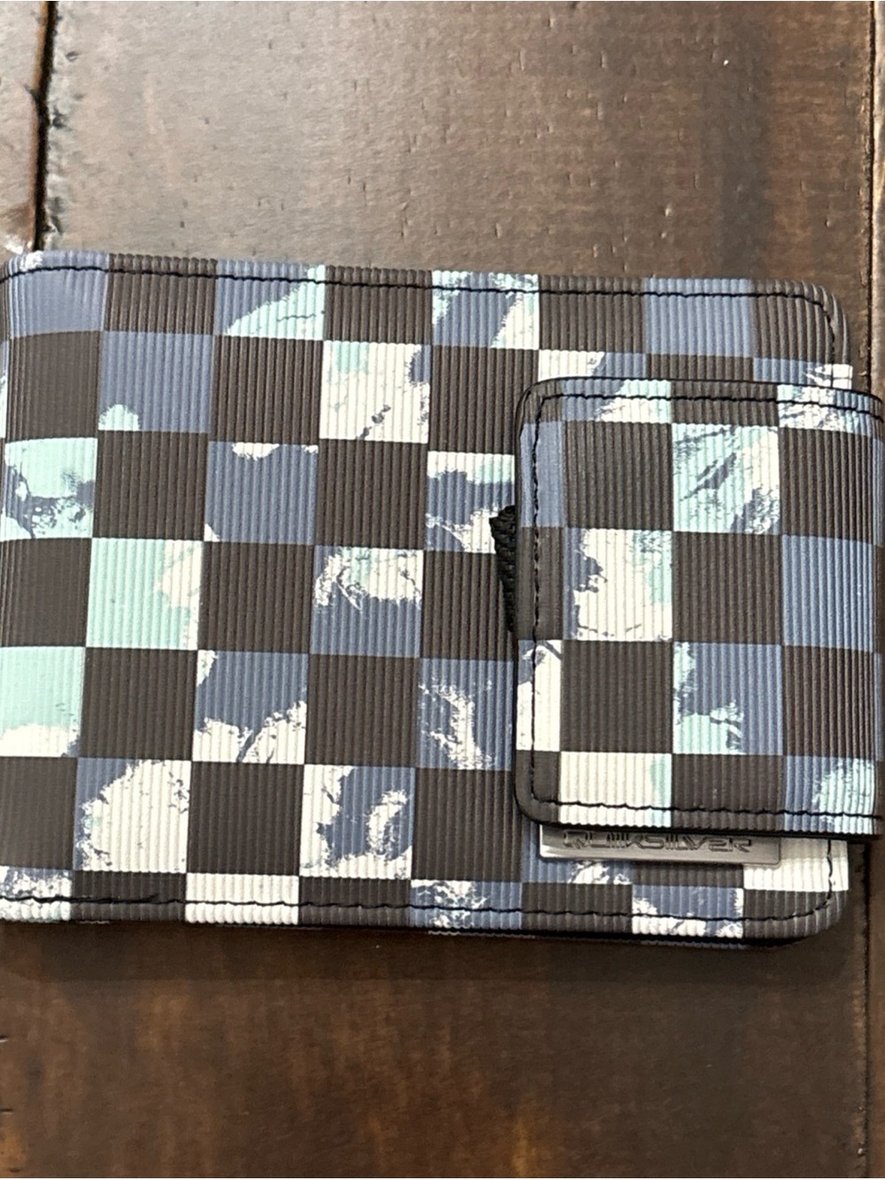 Quiksilver Men’s Bifold Wallet Blue/Black Checkered
